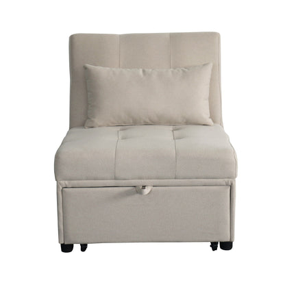 Canapé-lit ottoman simple pliable de 39,8 pouces avec dossier réglable et oreillers pour le salon