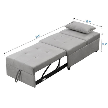 Canapé-lit ottoman simple pliable de 39,8 pouces avec dossier réglable et oreillers pour le salon