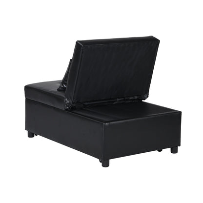 Canapé-lit ottoman simple pliable de 39,8 pouces avec dossier réglable et oreillers pour le salon