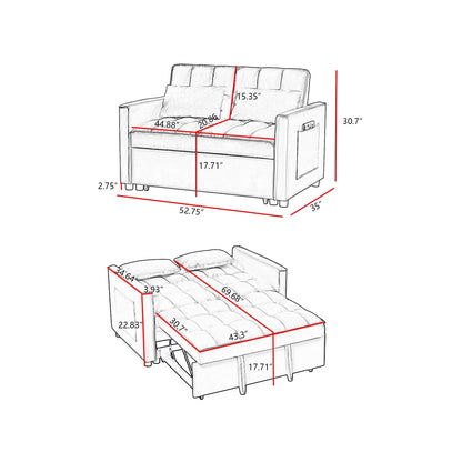 Canapé-lit 4 places moderne en velours avec dossier réglable (52,75 $)