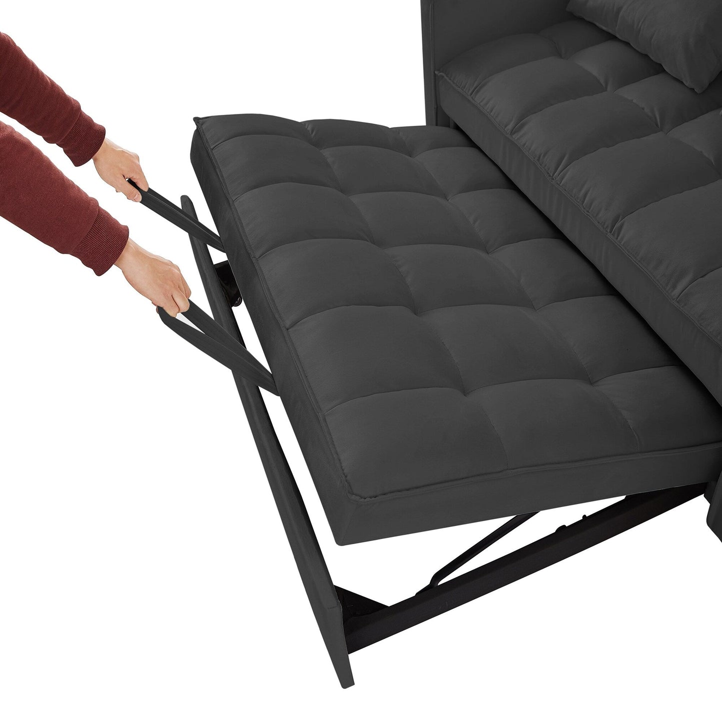 Canapé-lit 4 places moderne en velours avec dossier réglable (52,75 $)
