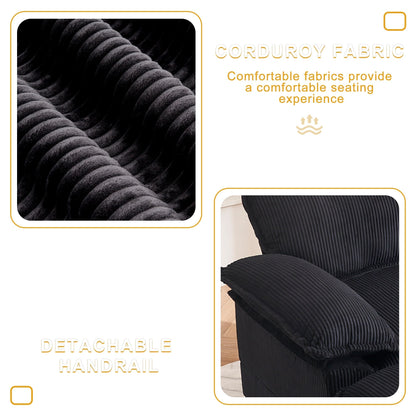 Fauteuil surdimensionné de 56,9 W avec ottoman, fauteuil de lecture pour chambre à coucher, canapé-lit inclinable moderne surdimensionné
