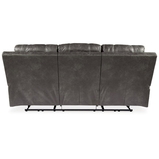 Canapé inclinable électrique Ben avec appui-tête réglable, 89 pouces, similicuir gris