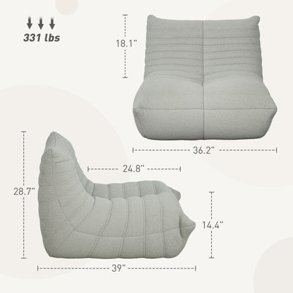 Pouf HOMCOM pour adultes, fauteuil géant au coin du feu, canapé paresseux, pouf avec mousse haute densité confortable