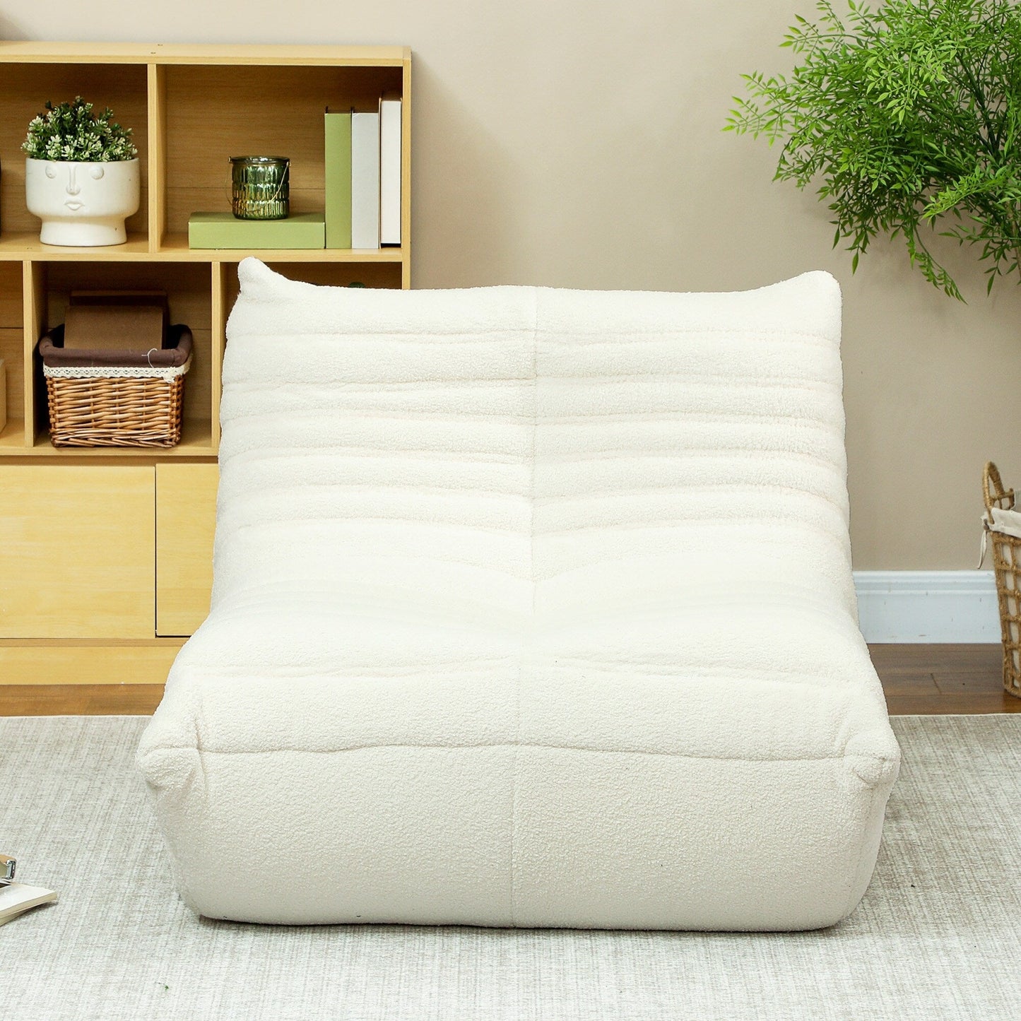 Pouf HOMCOM pour adultes, fauteuil géant au coin du feu, canapé paresseux, pouf avec mousse haute densité confortable