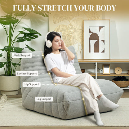 Pouf HOMCOM pour adultes, fauteuil géant au coin du feu, canapé paresseux, pouf avec mousse haute densité confortable