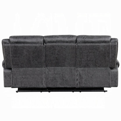 Canapé inclinable électrique Hesy avec table rabattable, gris foncé, 85 pouces