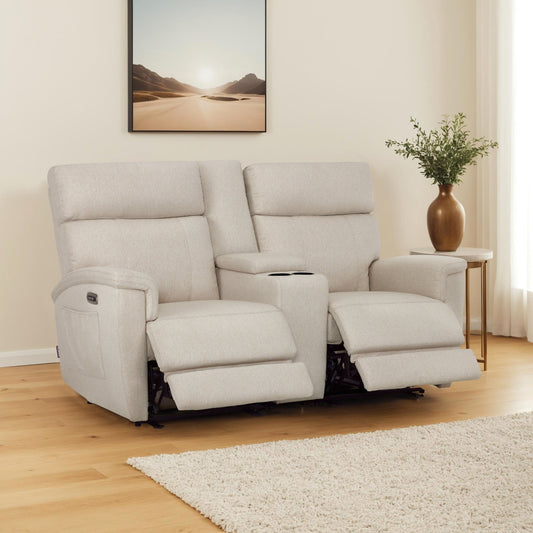 Canapé inclinable électrique MCombo 60.2 avec massage et double chauffage, appui-tête réglable, ports USB et Type-C, tissu
