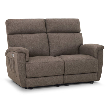 Canapé inclinable électrique MCombo 60.2 avec massage et double chauffage, appui-tête réglable, ports USB et Type-C, tissu