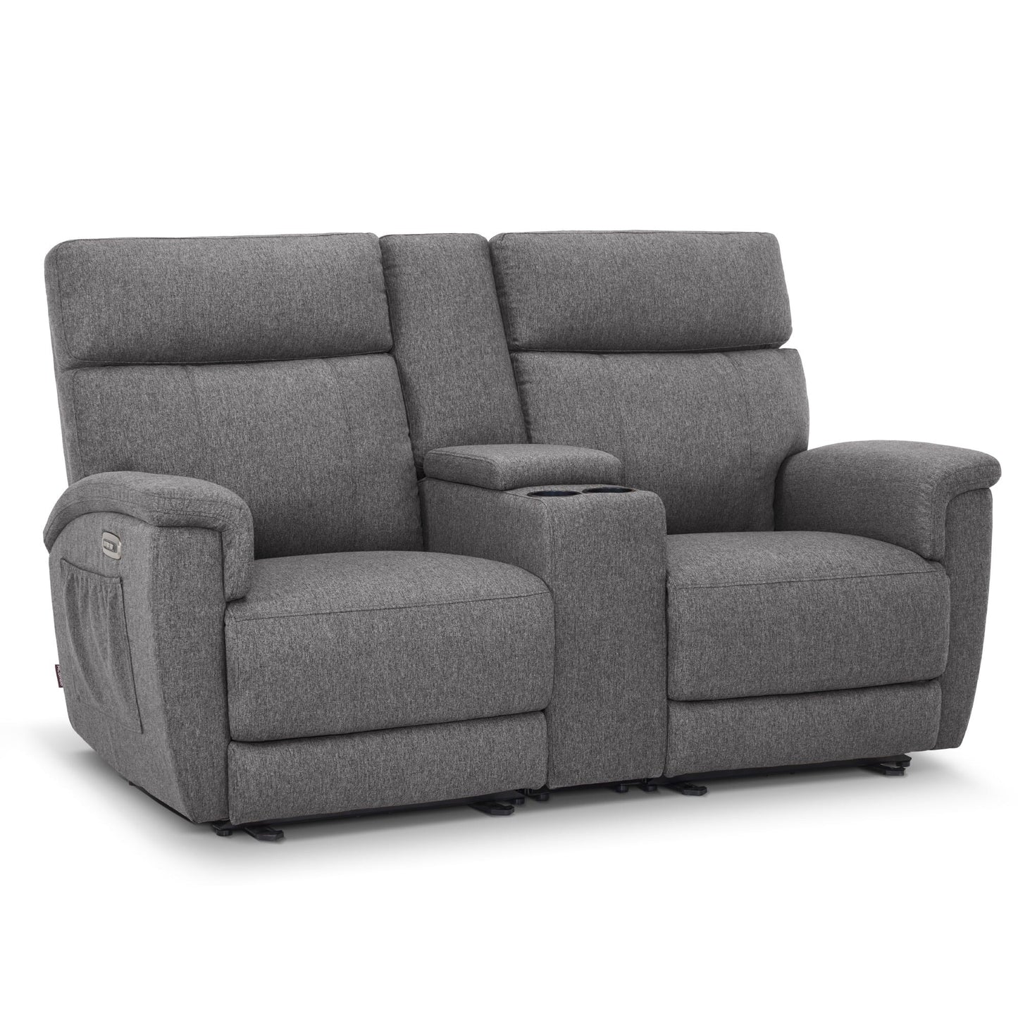 Canapé inclinable électrique MCombo 60.2 avec massage et double chauffage, appui-tête réglable, ports USB et Type-C, tissu