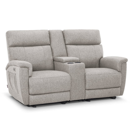 Canapé inclinable électrique MCombo 60.2 avec massage et double chauffage, appui-tête réglable, ports USB et Type-C, tissu
