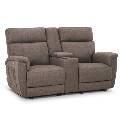 Canapé inclinable électrique MCombo 60.2 avec massage et double chauffage, appui-tête réglable, ports USB et Type-C, tissu