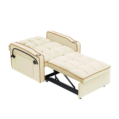 Canapé-lit convertible 3 en 1 moderne 70.86 avec dossier réglable et port de chargement USB pour le salon