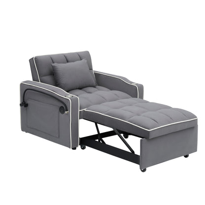 Canapé-lit convertible 3 en 1 moderne 70.86 avec dossier réglable et port de chargement USB pour le salon