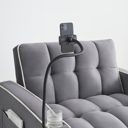 Canapé-lit convertible 3 en 1 moderne 70.86 avec dossier réglable et port de chargement USB pour le salon