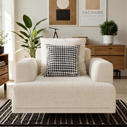 Canapé moderne à assise profonde avec coussins, pieds hauts, canapé de salon confortable, canapé d'appartement
