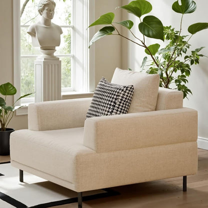 Canapé moderne à assise profonde avec coussins, pieds hauts, canapé de salon confortable, canapé d'appartement