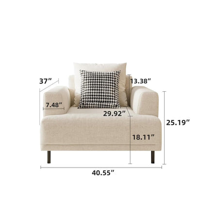 Canapé moderne à assise profonde avec coussins, pieds hauts, canapé de salon confortable, canapé d'appartement