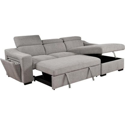 Canapé d'angle convertible Roomfitters 103 avec méridienne de rangement, appuie-têtes réglables et canapé-lit en L