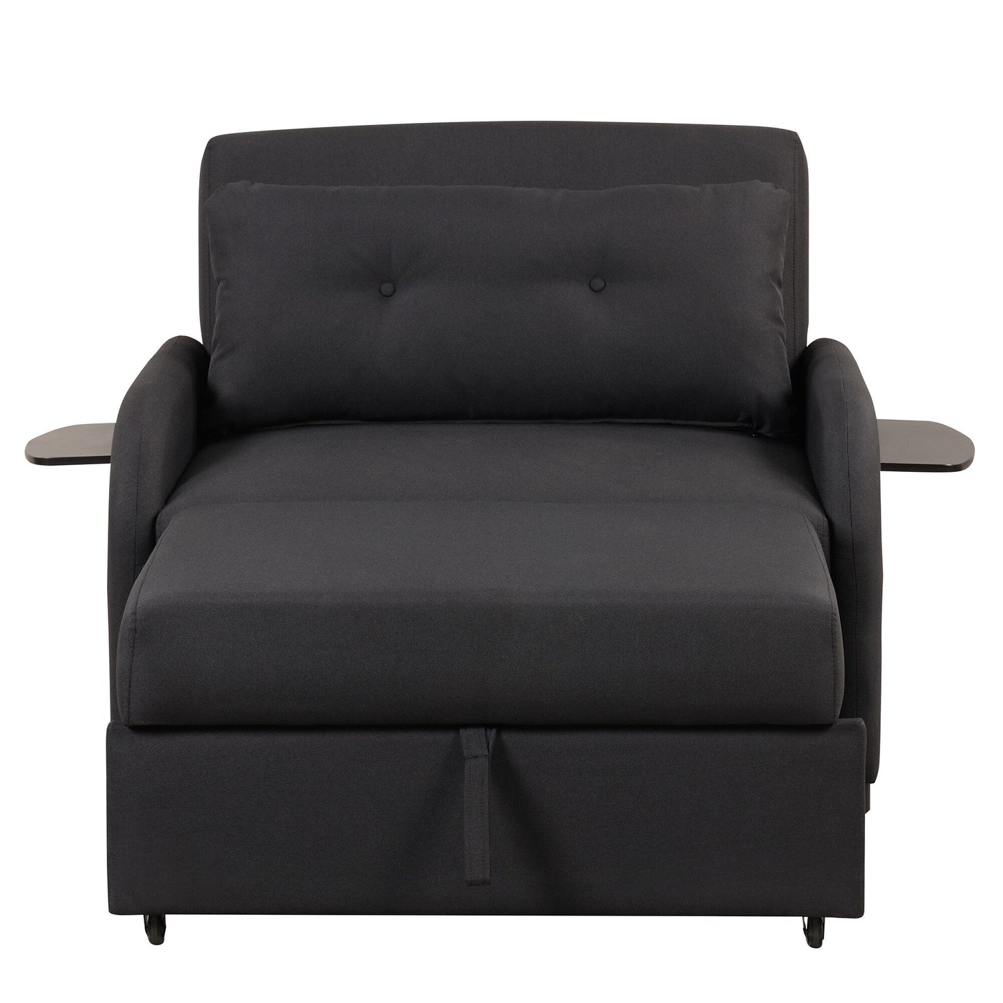 Canapé-lit gigogne 3-en-1 Roomfitters avec tables à oreilles, chargement USB et tissu adapté à la sieste pour le salon