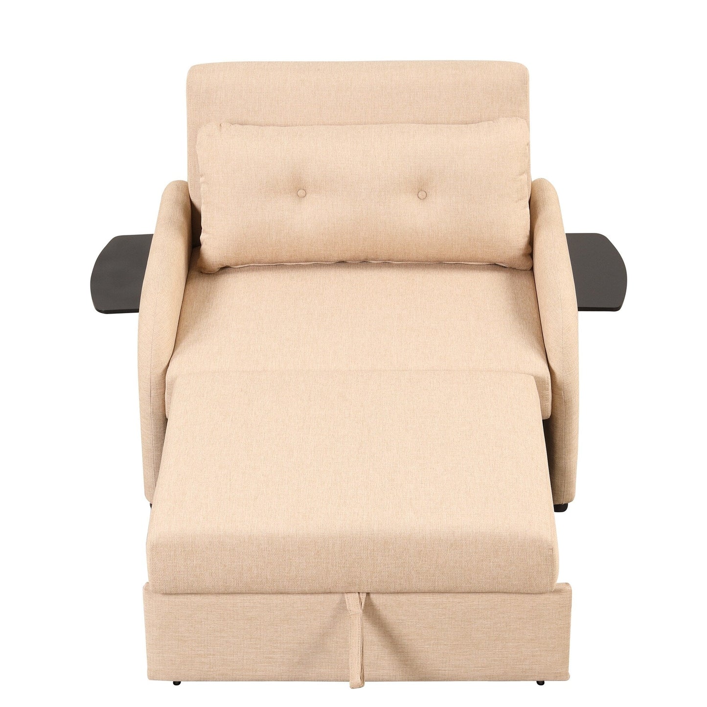 Canapé-lit gigogne 3-en-1 Roomfitters avec tables à oreilles, chargement USB et tissu adapté à la sieste pour le salon