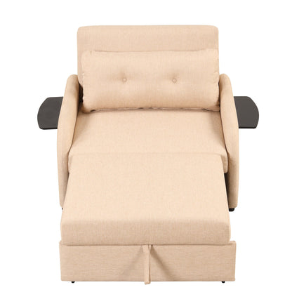 Canapé-lit gigogne 3-en-1 Roomfitters avec tables à oreilles, chargement USB et tissu adapté à la sieste pour le salon