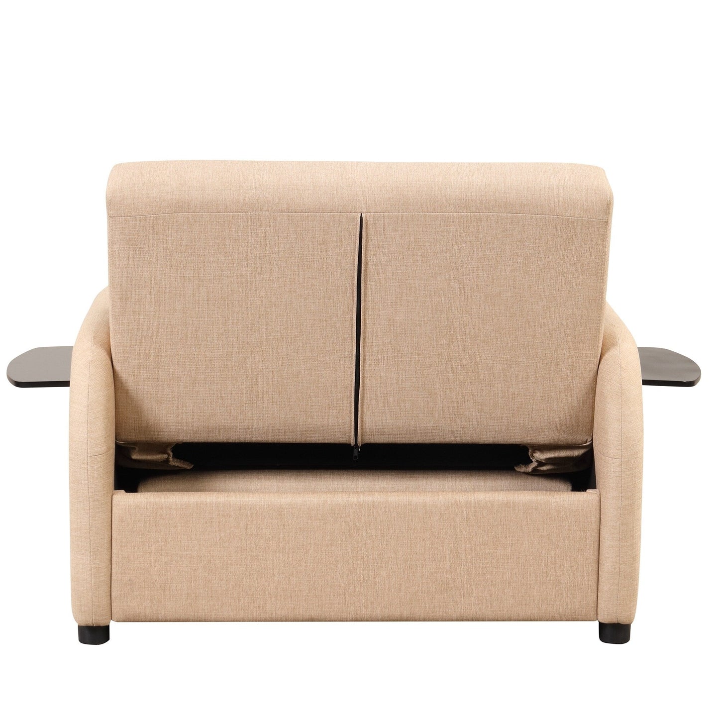 Canapé-lit gigogne 3-en-1 Roomfitters avec tables à oreilles, chargement USB et tissu adapté à la sieste pour le salon