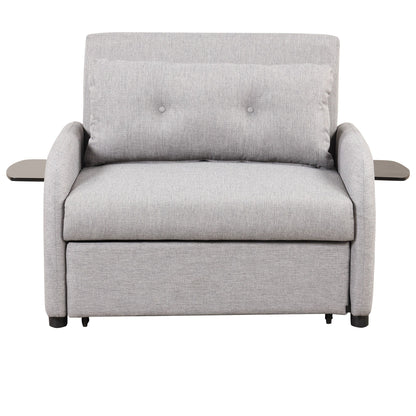Canapé-lit gigogne 3-en-1 Roomfitters avec tables à oreilles, chargement USB et tissu adapté à la sieste pour le salon