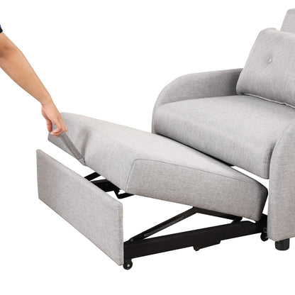 Canapé-lit gigogne 3-en-1 Roomfitters avec tables à oreilles, chargement USB et tissu adapté à la sieste pour le salon