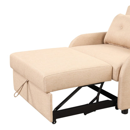 Canapé-lit gigogne 3-en-1 Roomfitters avec tables à oreilles, chargement USB et tissu adapté à la sieste pour le salon