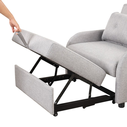 Canapé-lit gigogne 3-en-1 Roomfitters avec tables à oreilles, chargement USB et tissu adapté à la sieste pour le salon