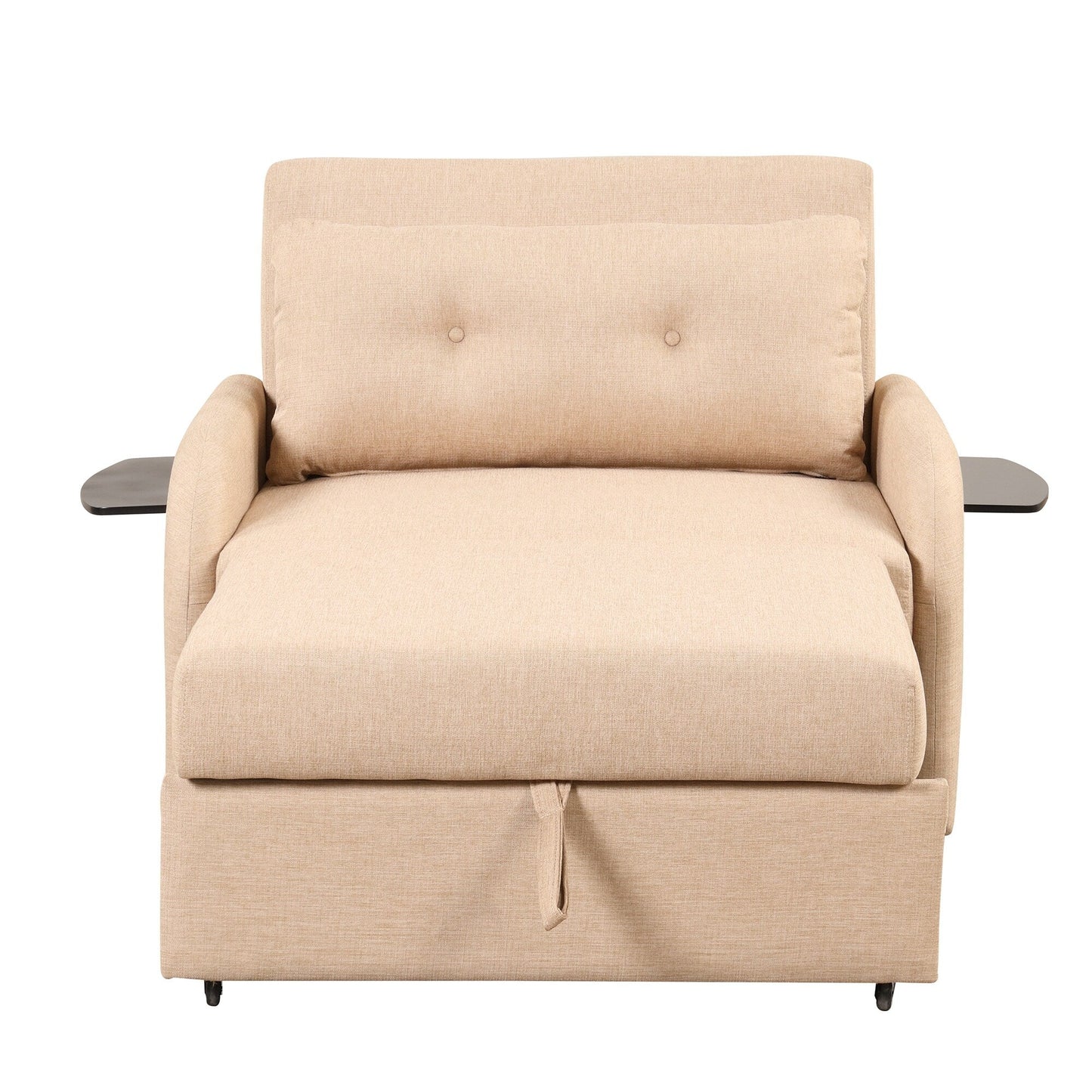 Canapé-lit gigogne 3-en-1 Roomfitters avec tables à oreilles, chargement USB et tissu adapté à la sieste pour le salon