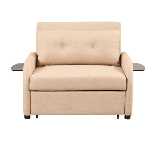 Canapé-lit gigogne 3-en-1 Roomfitters avec tables à oreilles, chargement USB et tissu adapté à la sieste pour le salon
