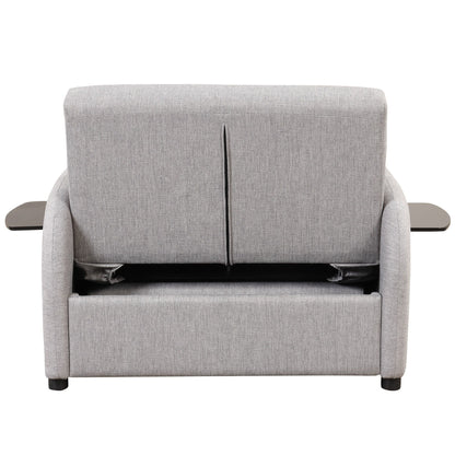 Canapé-lit gigogne 3-en-1 Roomfitters avec tables à oreilles, chargement USB et tissu adapté à la sieste pour le salon