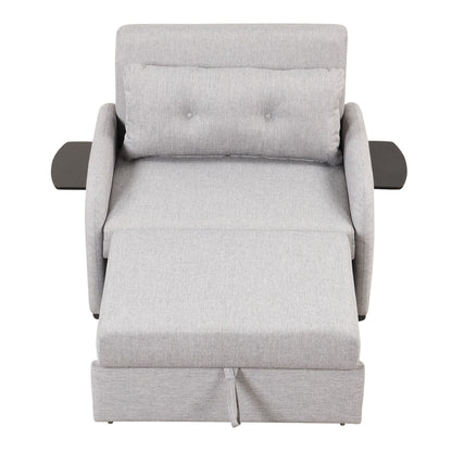 Canapé-lit gigogne 3-en-1 Roomfitters avec tables à oreilles, chargement USB et tissu adapté à la sieste pour le salon