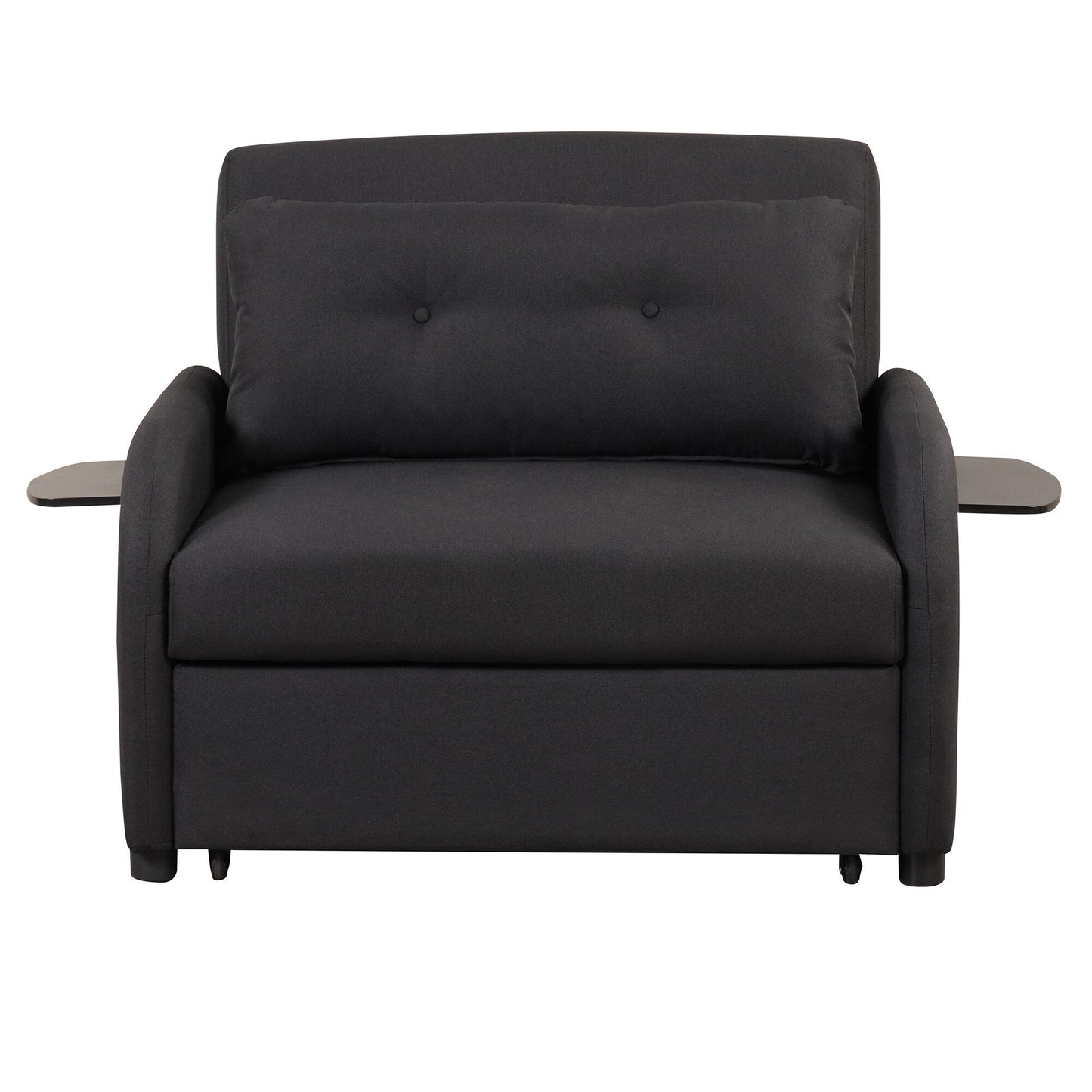 Canapé-lit gigogne 3-en-1 Roomfitters avec tables à oreilles, chargement USB et tissu adapté à la sieste pour le salon