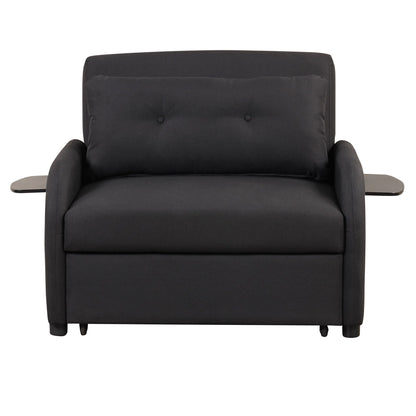 Canapé-lit gigogne 3-en-1 Roomfitters avec tables à oreilles, chargement USB et tissu adapté à la sieste pour le salon