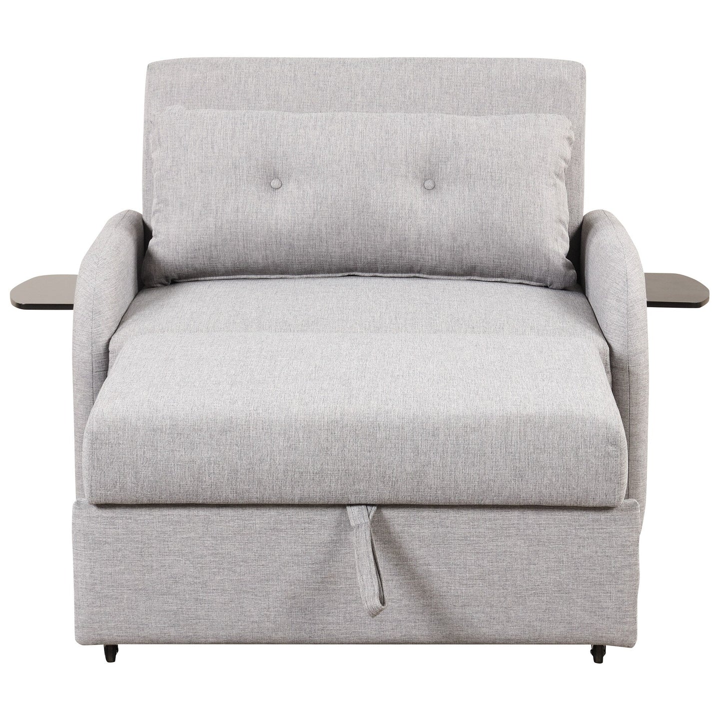 Canapé-lit gigogne 3-en-1 Roomfitters avec tables à oreilles, chargement USB et tissu adapté à la sieste pour le salon