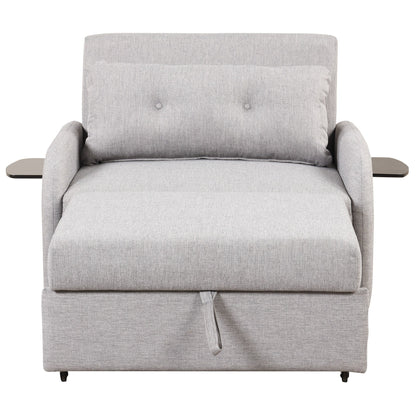 Canapé-lit gigogne 3-en-1 Roomfitters avec tables à oreilles, chargement USB et tissu adapté à la sieste pour le salon