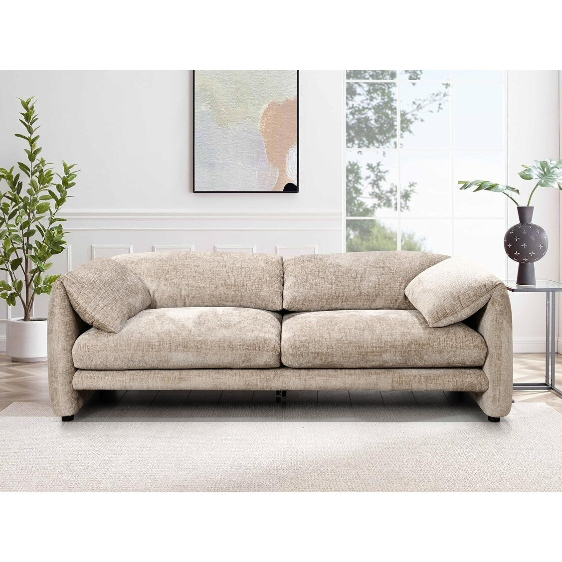 Canapé 3 places Roomfitters 87 avec accoudoir large et confortable, dossier en éponge haute densité et ses coussins moelleux et moelleux