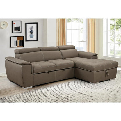 Canapé d'angle convertible Roomfitters 97 avec méridienne de rangement, appuie-têtes réglables et canapé-lit contemporain en L