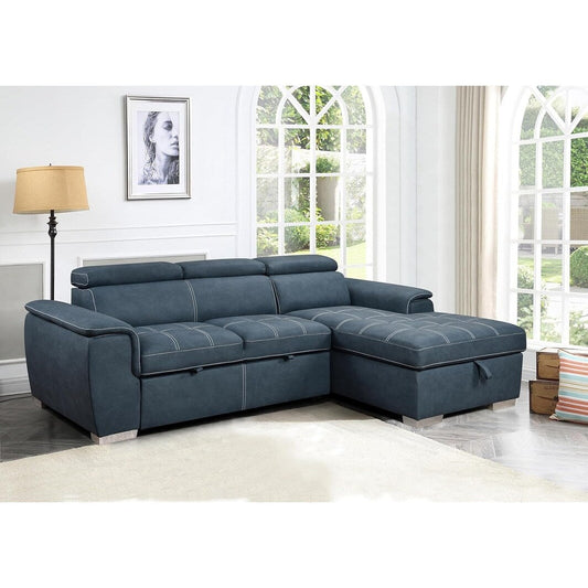 Canapé sectionnel convertible Roomfitters 97 avec méridienne de rangement, appuis-tête réglables, canapé-lit contemporain en L