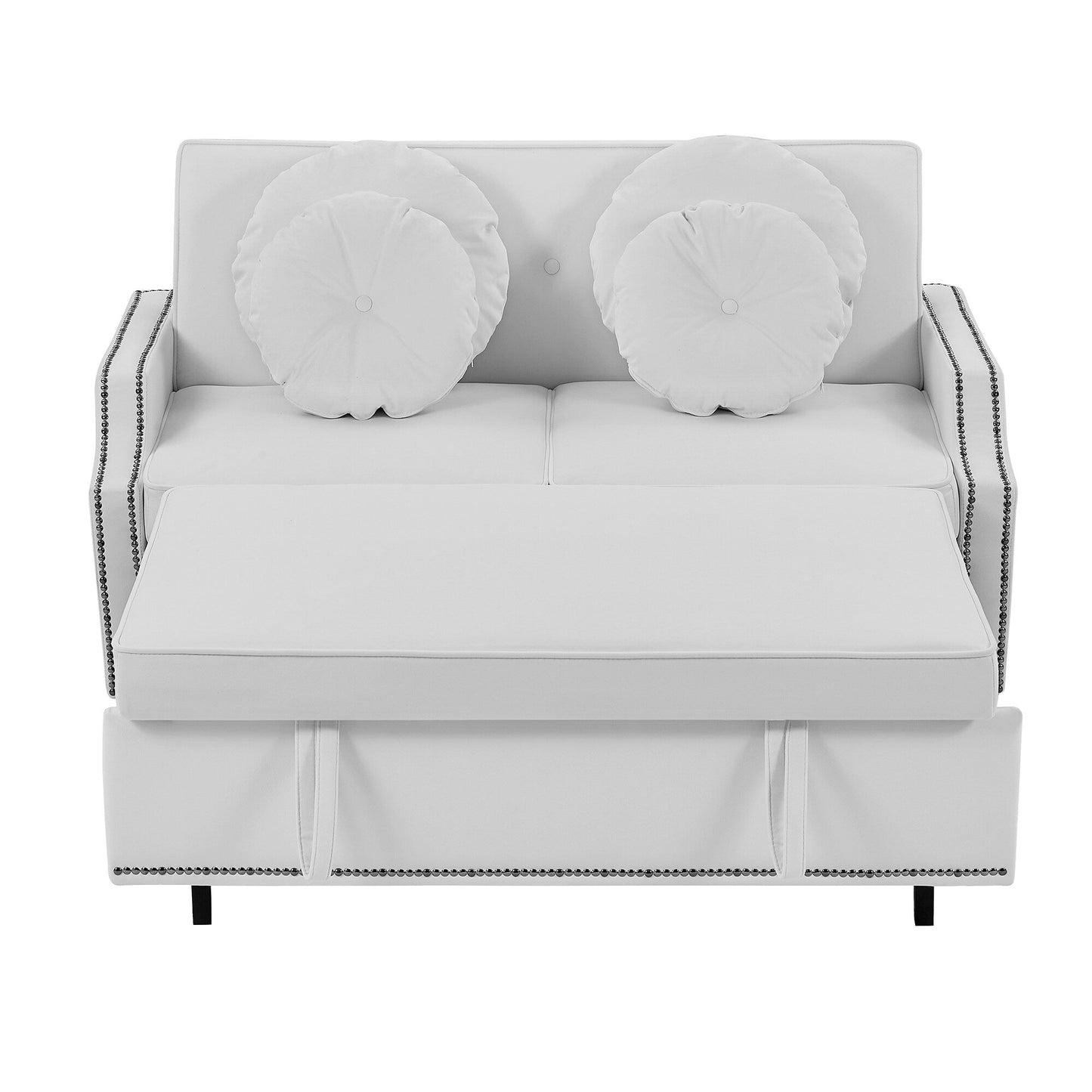 Canapé-lit réglable Roomfitters avec dossier capitonné, ports USB et coussins lombaires floraux, idéal pour le salon