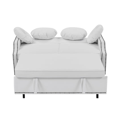 Canapé-lit réglable Roomfitters avec dossier capitonné, ports USB et coussins lombaires floraux, idéal pour le salon