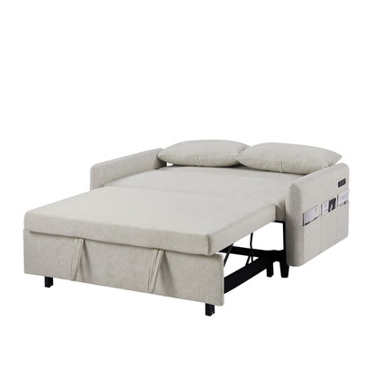 Canapé-lit gigogne Roomfitters avec dossier réglable, poches de rangement, ports USB et oreillers moelleux