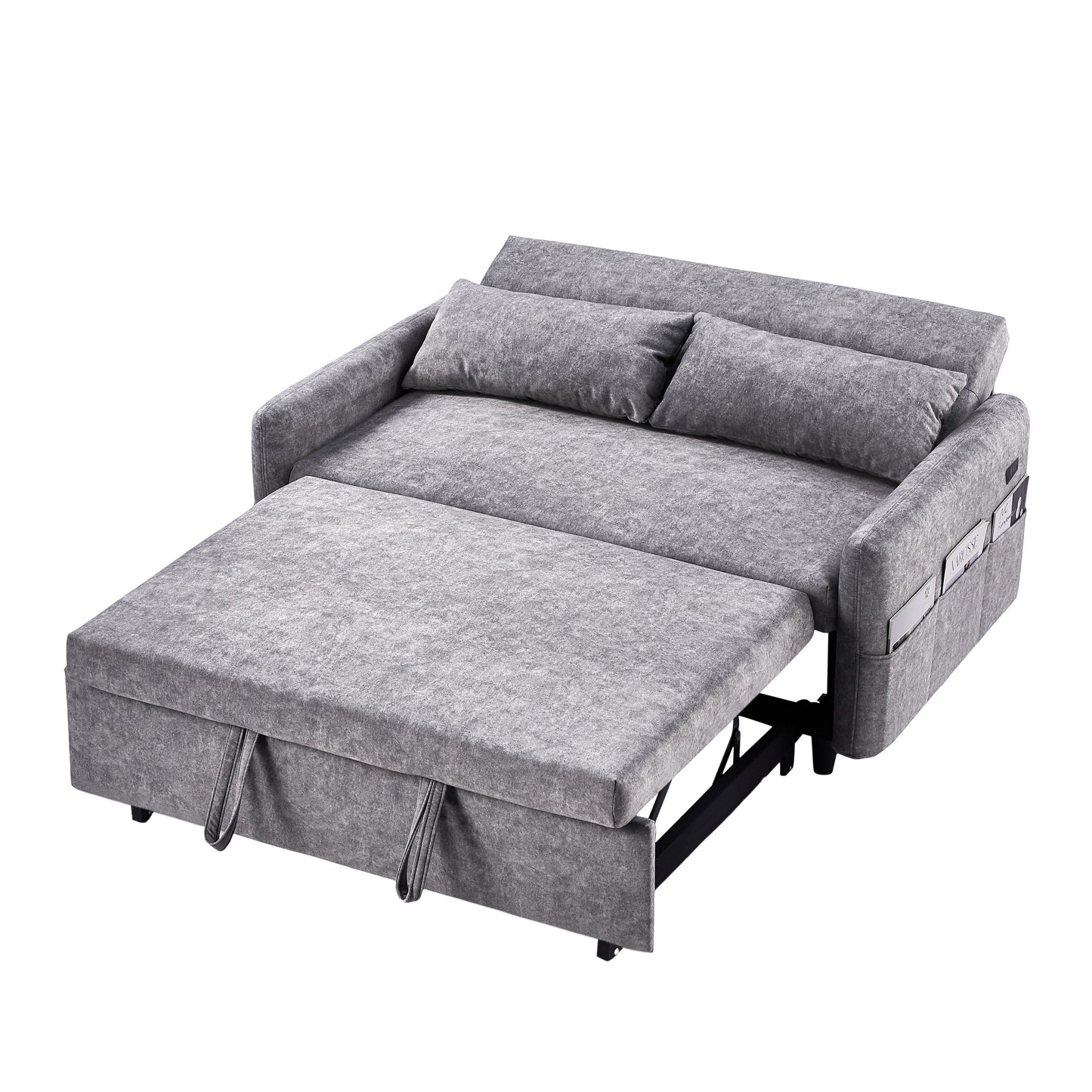 Canapé-lit gigogne Roomfitters avec dossier réglable, poches de rangement, ports USB et oreillers moelleux