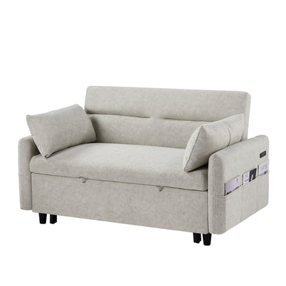 Canapé-lit gigogne Roomfitters avec dossier réglable, poches de rangement, ports USB et oreillers moelleux