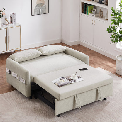 Canapé-lit gigogne Roomfitters avec dossier réglable, poches de rangement, ports USB et oreillers moelleux