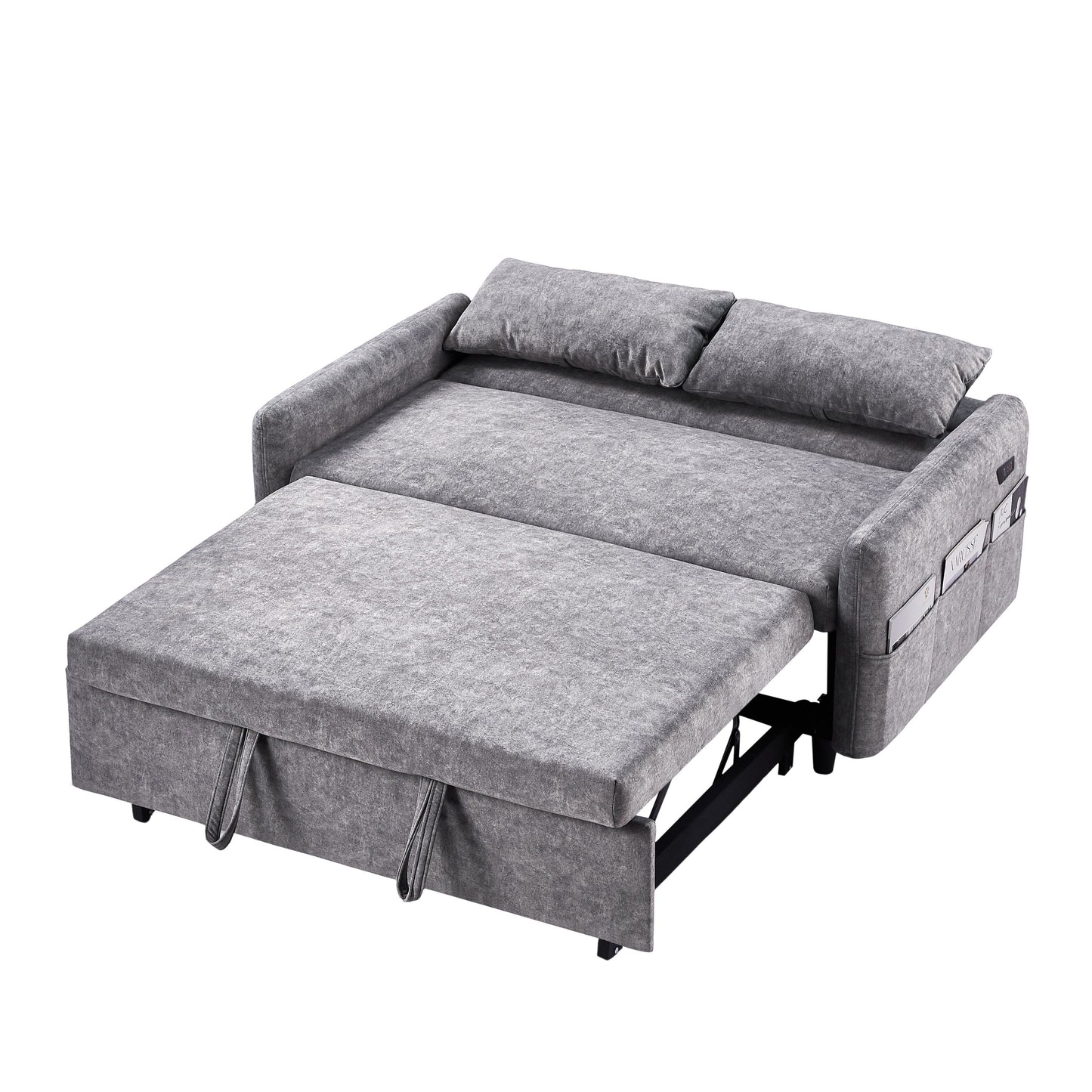 Canapé-lit gigogne Roomfitters avec dossier réglable, poches de rangement, ports USB et oreillers moelleux