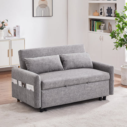 Canapé-lit gigogne Roomfitters avec dossier réglable, poches de rangement, ports USB et oreillers moelleux